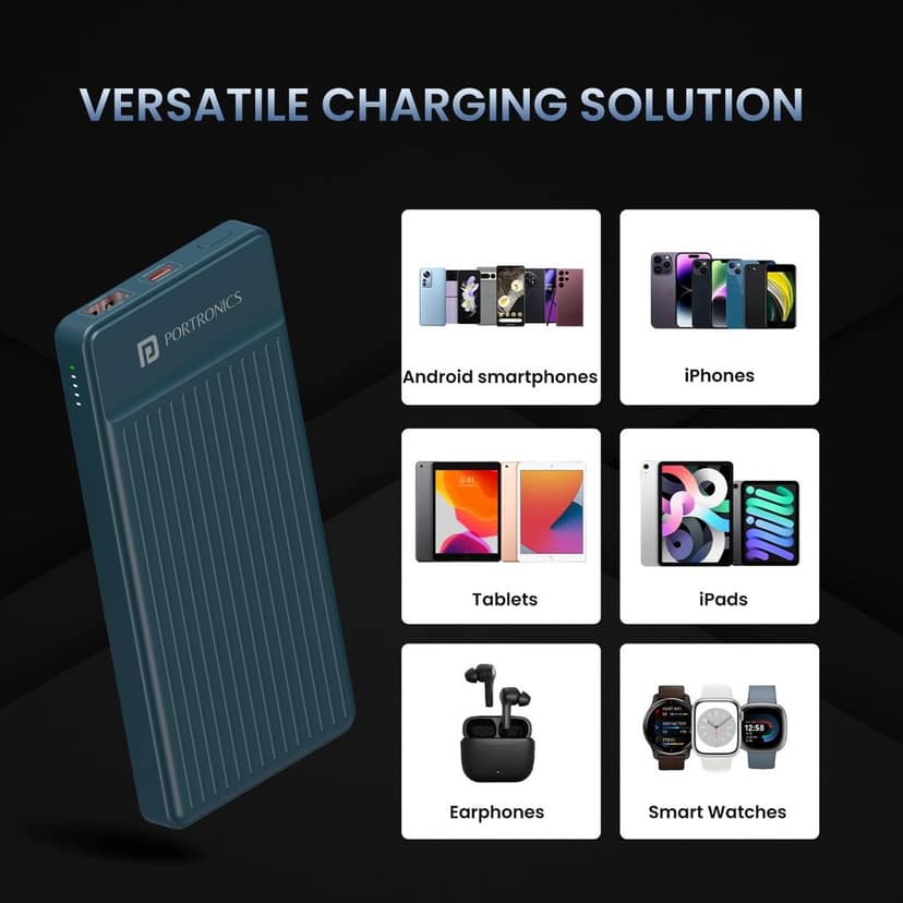Portronics Luxcell B 10K 10000 mAh power bank view 4