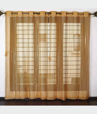 Sai Arpan Solid Transparent Eyelet Curtain 7 ft ( Pack of 2 ) - Multicolor