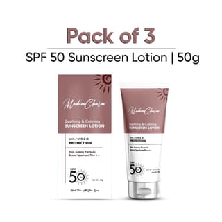 MadamCharm SPF 50 Sunscreen Lotion | PA+++ | UVA/UVB & IR Protection | Non Greasy Formula | For All Skin Types | 50g