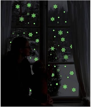 Jaamso Royals Radium Luminous snowf Moon & Stars Moon & Stars PVC Glow in the Dark Sticker