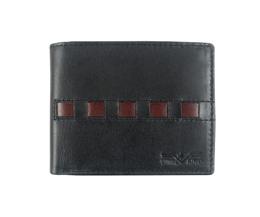 Vital King Men Trendy Black Genuine Leather RFID Wallet (9 Card Slots)