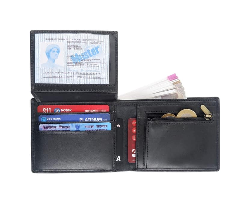 Vital King Men Trendy Black Genuine Leather RFID Wallet (9 Card Slots) view 5
