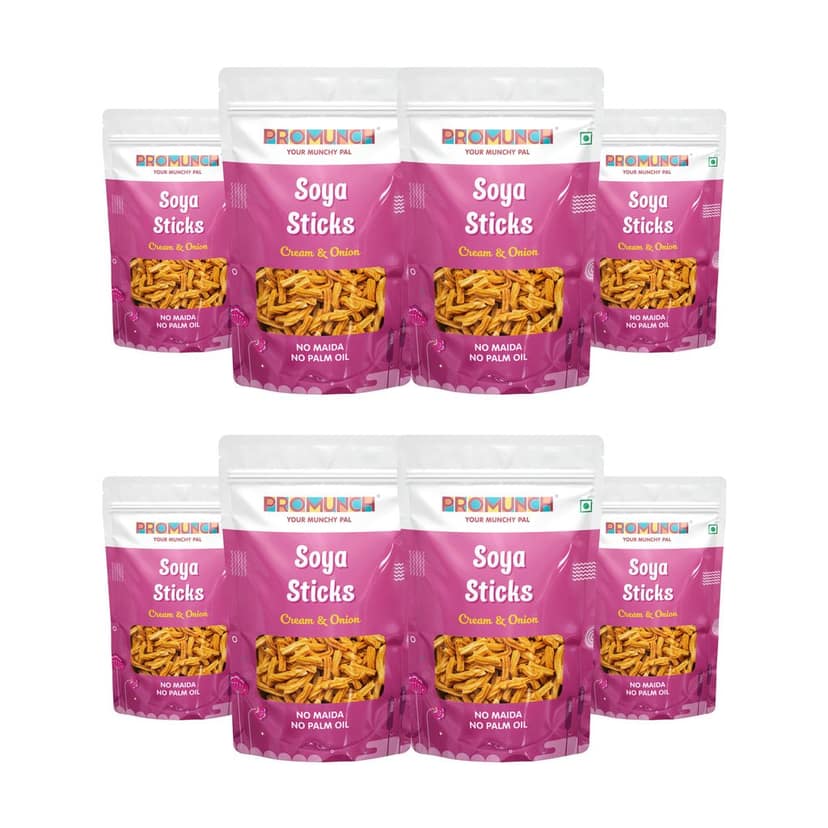 PROMUNCH Soya Sticks - Cream & Onion (Pack of 8; 30g Each)