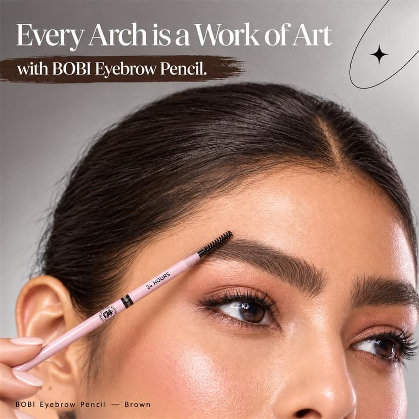 BOBI Eyebrow Pencil Brown | Waterproof Smudgeproof Finish | Built-In Spoolie Brush | Long Lasting Smooth Texture | Paraben-Free Cruelty-Free | Precision Brow Definer-5gm view 5