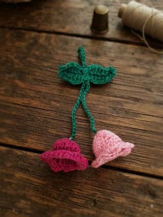 CROSHIA HUT Handmade Crochet Bell Flower Keychain