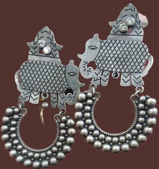 German Silver Oxidized Beautiful Earrings