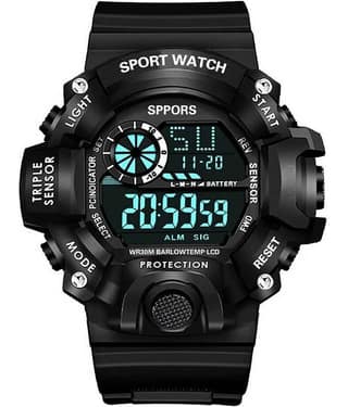 Viser Black Dial Digital Watch for Boys Black Sports Watch Boys Stylish Water Resistance Digital Watch - For Boys