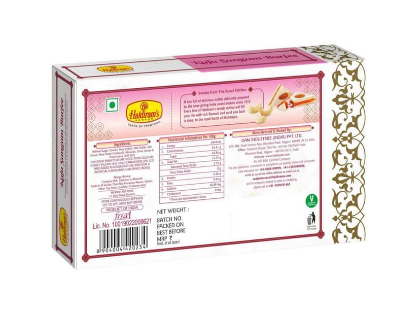 Haldiram's Kaju Sangam Burfee Packed Sweets - 250 Gm - Pack of 2 view 2