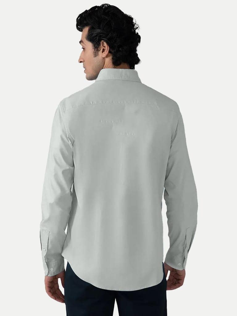 Mens Grey Oxford shirt view 4