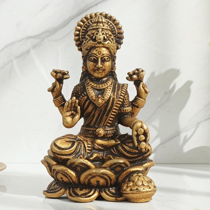 Brass Showpiece Laxmi Ji God Idol Statue (BSMAS1688 L)