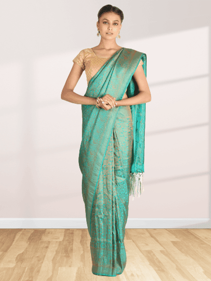 Green Khadi Silk Saree