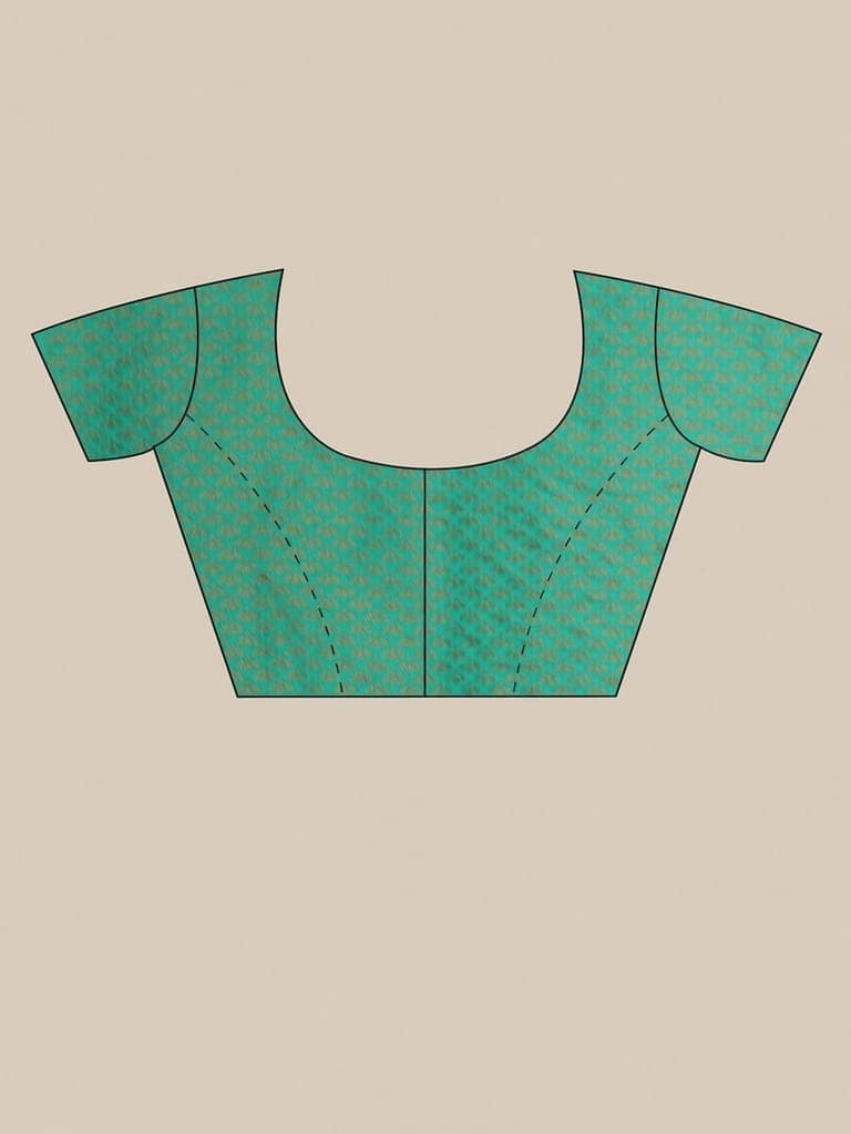 Green Khadi Silk Saree view 5