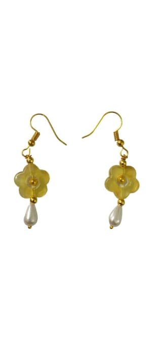 Floral Drop Earrings with Pearl Accents - Elegant & Chic