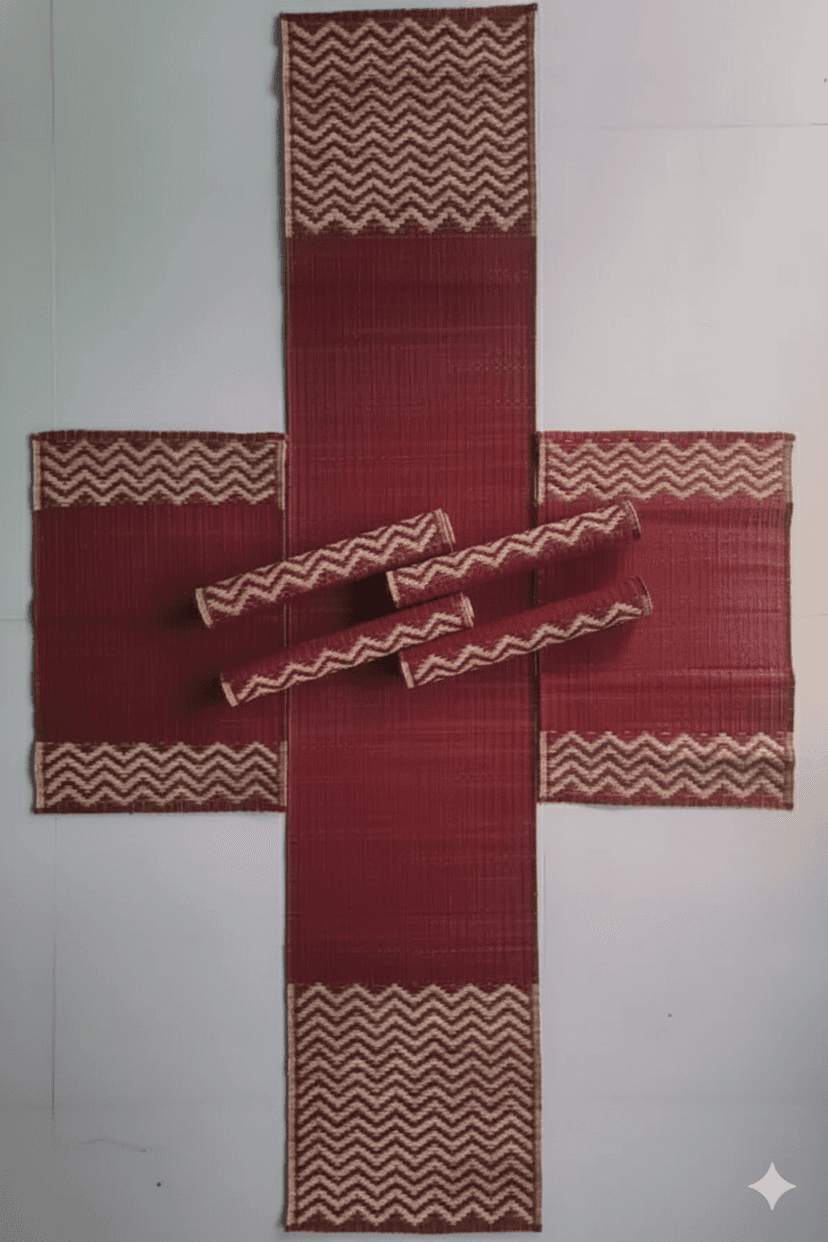 Madurkathi Masland Table Mat And Runner Set