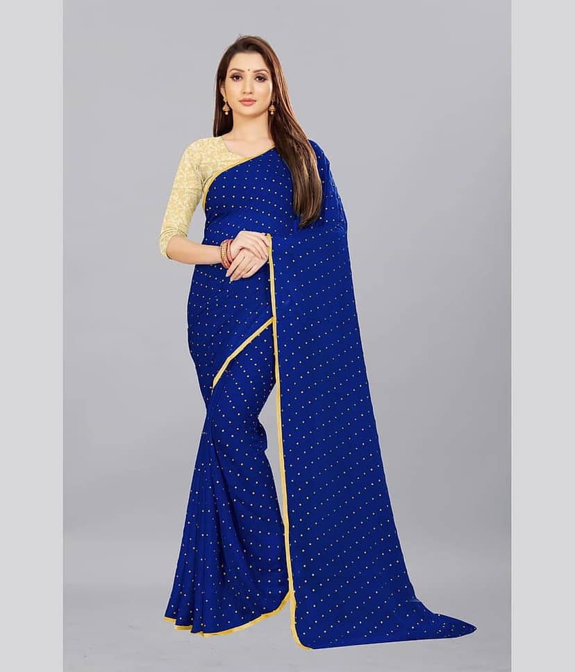 Rhey Chiffon Printed Saree With Unstitched Blouse Piece ( Green )