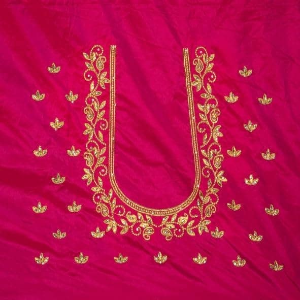 Embroidered Blouse Design With Zari Work