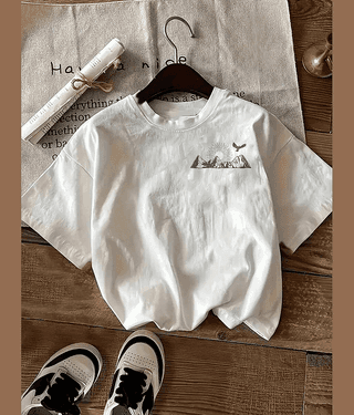 HARPITA Men Cotton Oversized Fit Printed T-Shirt ( White )