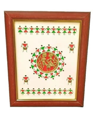 Handmade Dhokra Art Wall Frame with Sohrai Painting