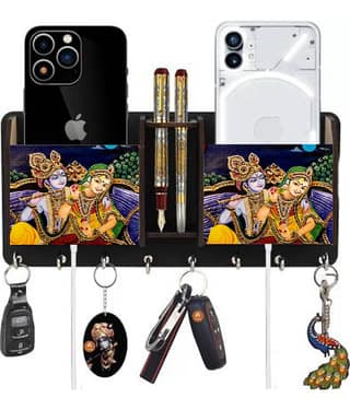 Arpita Crafts Multicolour Wood Key Holder - Pack of 1