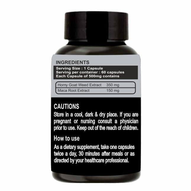 EARTH KING Horny Goat Weed Capsule | Epimedium Extract | with Maca Root Powder - 500mg 60 Capsules (Pack of 2) view 2