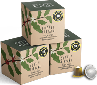 Coffee Nirvana, South Indian Filter Coffee, Box of 10, Nespresso Compatible Aluminum Capsules