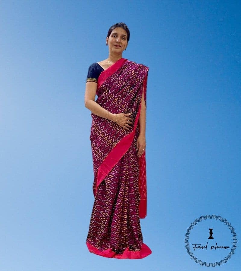 Pure Handloom Ikkat Cotton Sarees with Unique, Distinctive Patterns – Elegant & Sustainable view 2