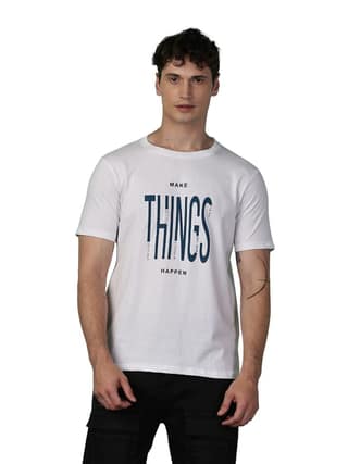 Cotton White Graphics T-Shirt