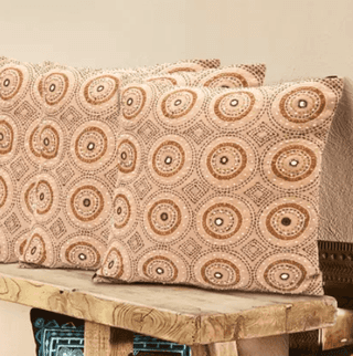 fashnita Embroidered Cushions Cover (Pack of 2, 16 cm*16 cm, Brown)