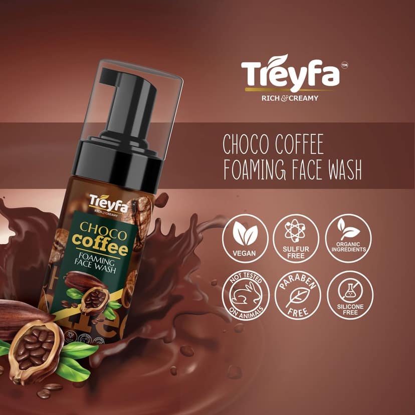 TREYFA Choco Coffee foaming face wash Skin Brightening, Radiance & Glow, Refreshing For All Skin Types (100 ml) view 4