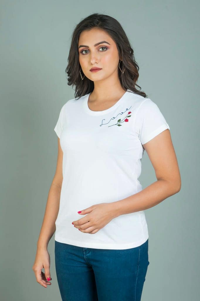 CEASELESS Hand Embroidered Women’s T Shirt