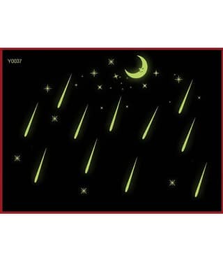 Jaamso Royals Wall Stickers - Glow in Dark PVC Vinyl Green Wall Sticker - Pack of 1