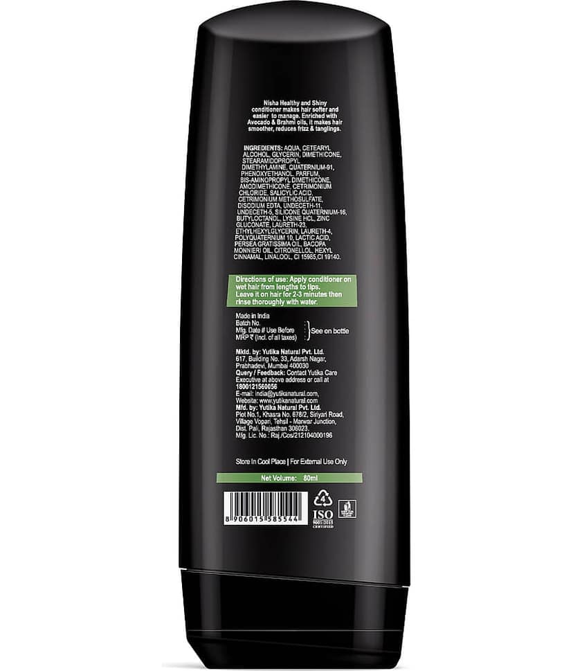 Nisha Hair Conditioner, Healthy & Shiny Conditioner with Avocado & Brahmi Oils for Strong Hair 80ml Pack of 3 (Bottle) view 2