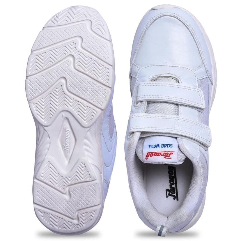 Paragon Ultra Comfortable, Lightweight and Durable Boy's & Gir's White School Shoes for Sports & Everyday Use | White Uniform Shoes with Velcro Closure and Breathable Outer Fabric view 6