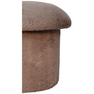 Mocha Faux Fur Mushroom Footstool view 2