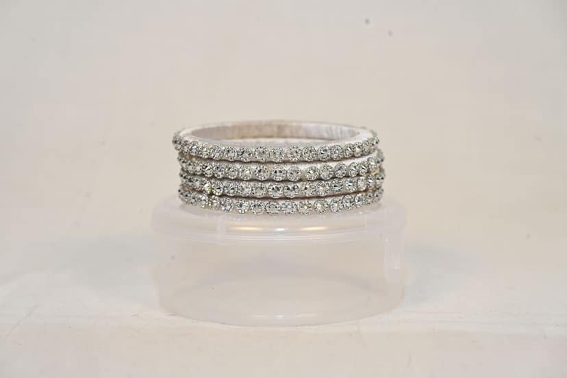 white thread bangle set - 04