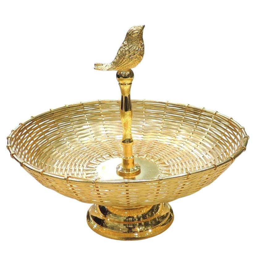 Brass Wire Netting Decorative Bowl | Modern Diwali Gifting Home Decor, Height : 7 Inch (BMAS313 A) view 2