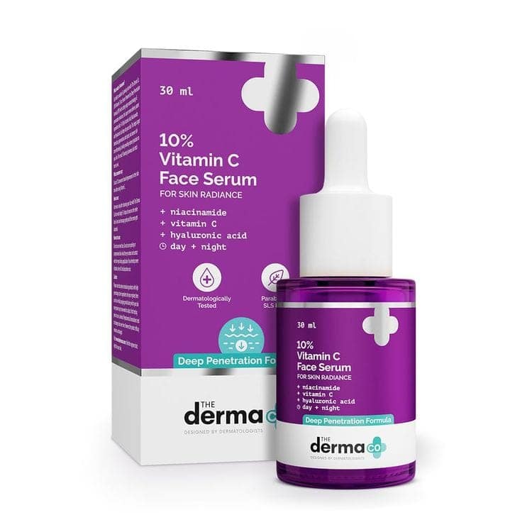 The Derma Co Hyaluronic Sunscreen & Vitamin C Serum Combo SPF 50+ for All Skin Types, Glowing Skin (80g + 30ml) view 6