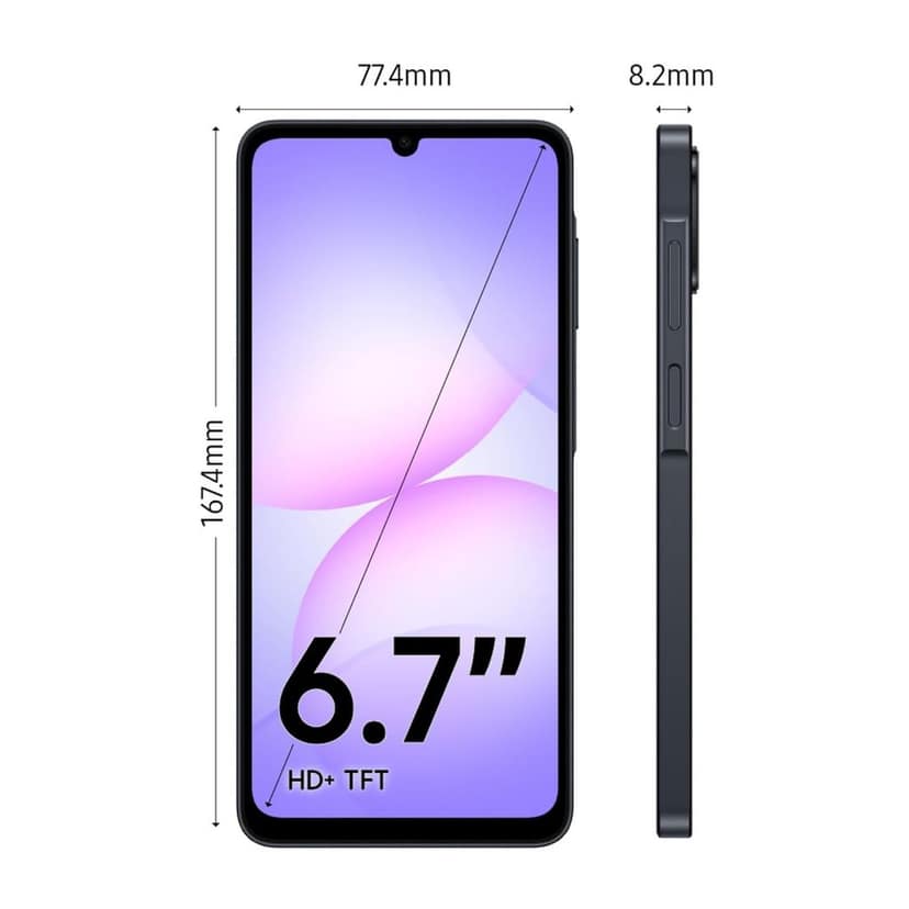 Samsung Galaxy A07 5G (4GB RAM, 128GB Storage) -black view 3