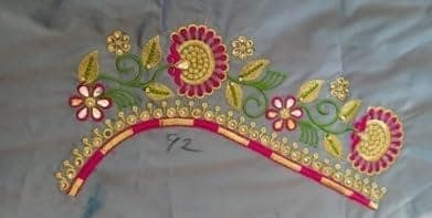 Computer embroidery unstitched Blouse piece view 4