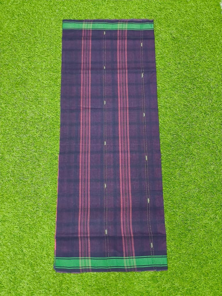 MORI HANDLOOMS COTTON CHECK SAREE view 4