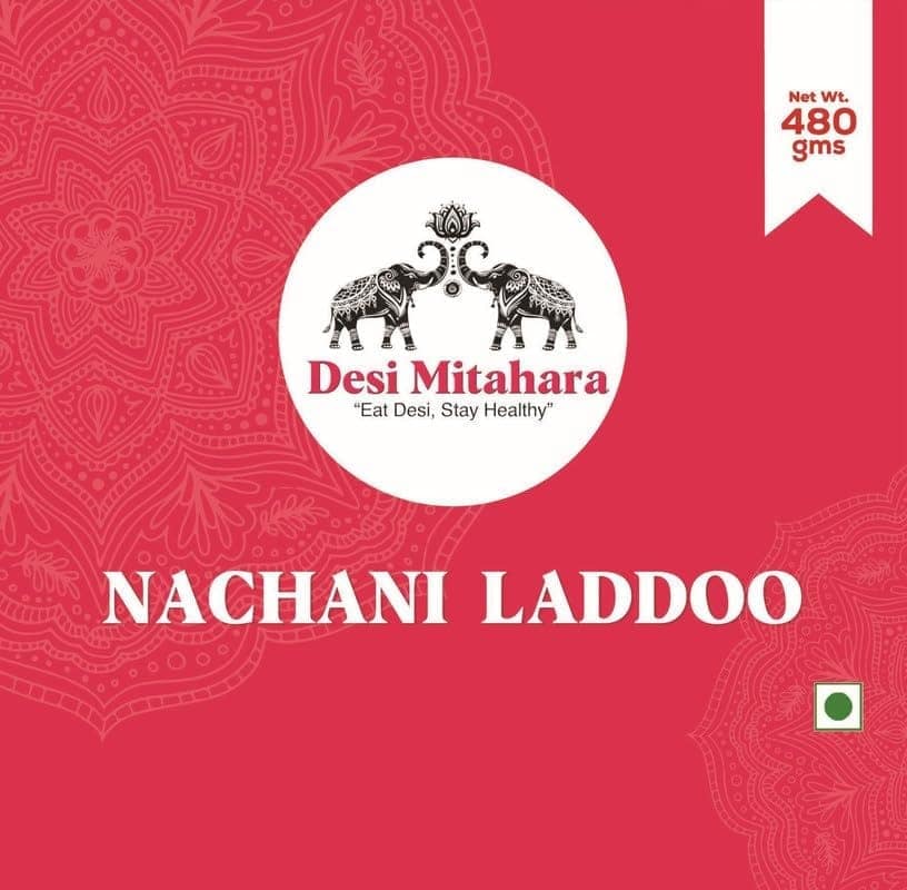 Desi Mitahara's 's Nachani Ladoo - Made with Ragi, Jaggery & Cow Ghee - Traditional Indian Sweet - Healthy, Nutritious Snack - 480g Pack - No Artificial Colours - Suitable for All Ages view 5