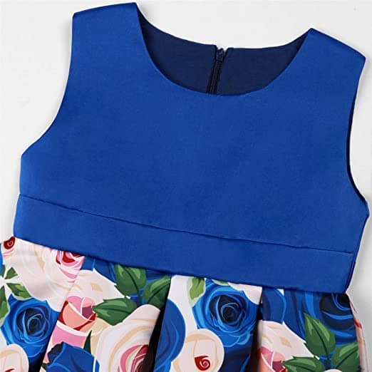 Buy & Try Girl's Satin 3D Flower Printed Frock Dress for Kids. view 3