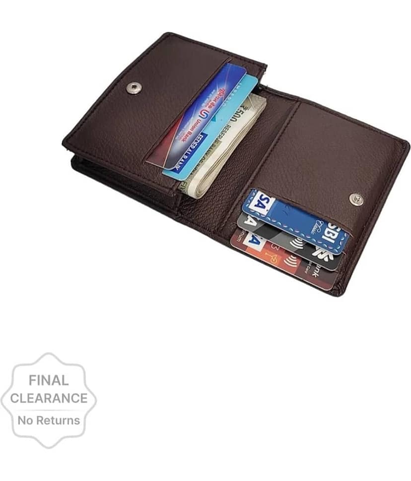 HIDEFLIX Faux Leather Solid Men's Money Clipper With 6 Slots For Card ( Brown , Pack of 1 )
