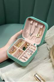 Jewelry Travel Case Organizer, Portable Jewelry Storage Box for Rings, Earrings, Necklace & Bracelets view 2