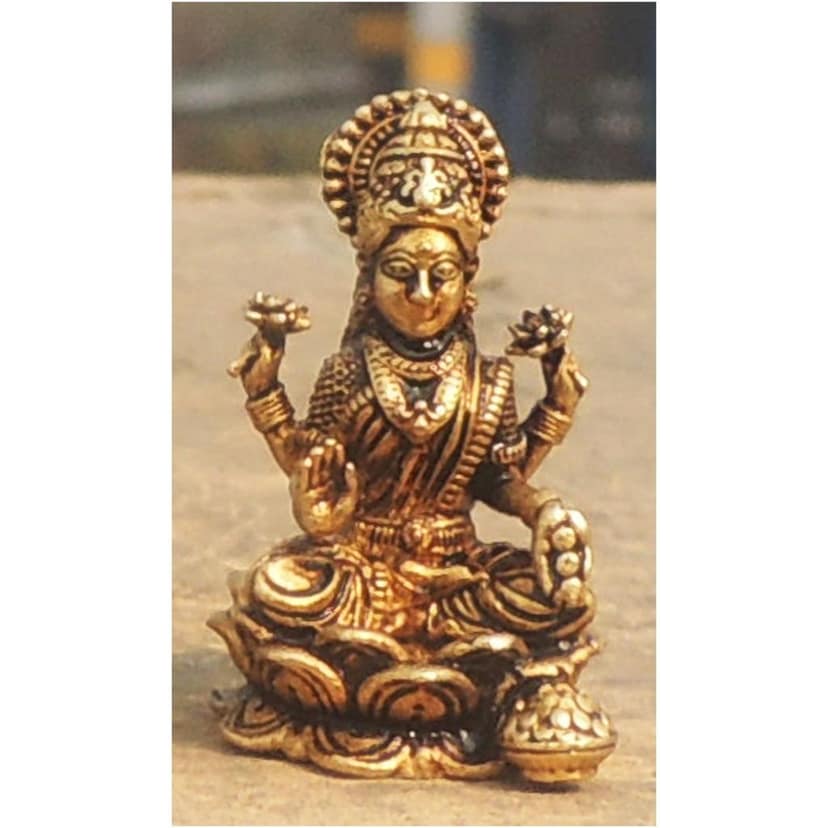 Brass Showpiece Laxmi Ji God Idol Statue, Made From Machine (BSMAS1686 L) view 2