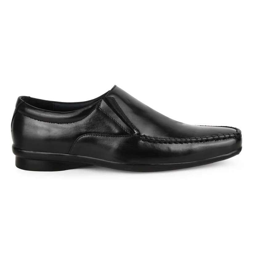 Paragon Black Formal Slip-On Shoes for Men view 3
