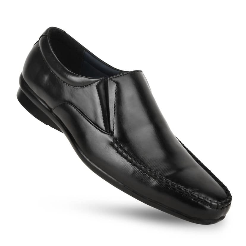 Paragon Black Formal Slip-On Shoes for Men view 4