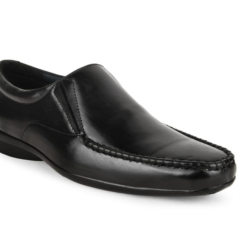 Paragon Black Formal Slip-On Shoes for Men view 7