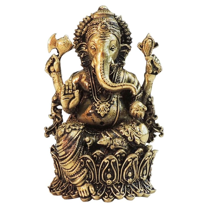 Brass Ganesh Ji Idol � Spiritual Brass Lord Ganesha Statue, Height : 4.2 Inch (BSMAS1825 G) view 2