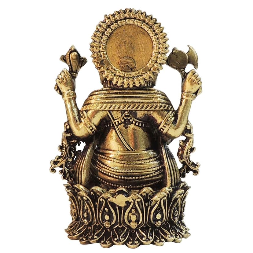Brass Ganesh Ji Idol � Spiritual Brass Lord Ganesha Statue, Height : 4.2 Inch (BSMAS1825 G) view 3